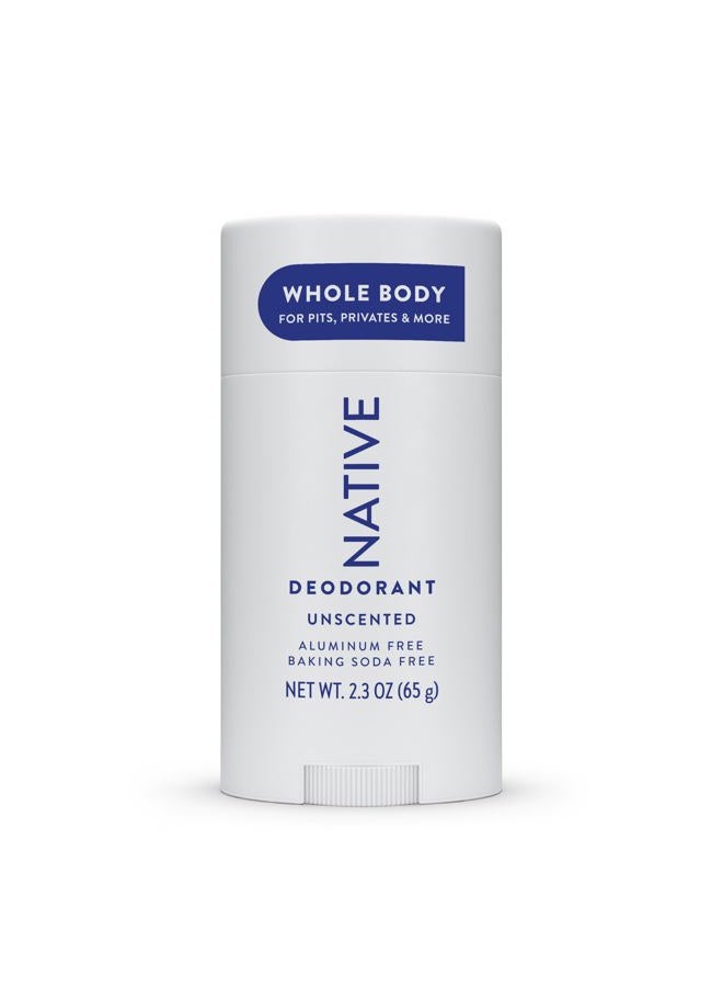 native Whole Body Deodorant Stick Contains Naturally Derived Ingredients, Deodorant for Men and Women | 72 Hour Odor Protection, Aluminum Free with Coconut Oil and Shea Butter | Unscented - Image 1